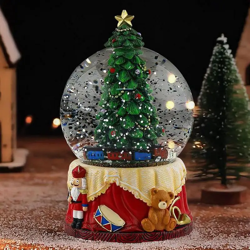 Christmas Snow Globe Cute Water Globe Cartoon Tabletop Figurine Creative Water Globe Swirling Glitter For Adults Kids Gifts