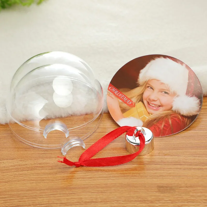 1 قطعة عيد الميلاد صور إدراج الكرة شفافة صور الكرة كليب احتفالي تخصيص هدية DIY بها بنفسك شجرة عيد الميلاد قلادة الزينة #6