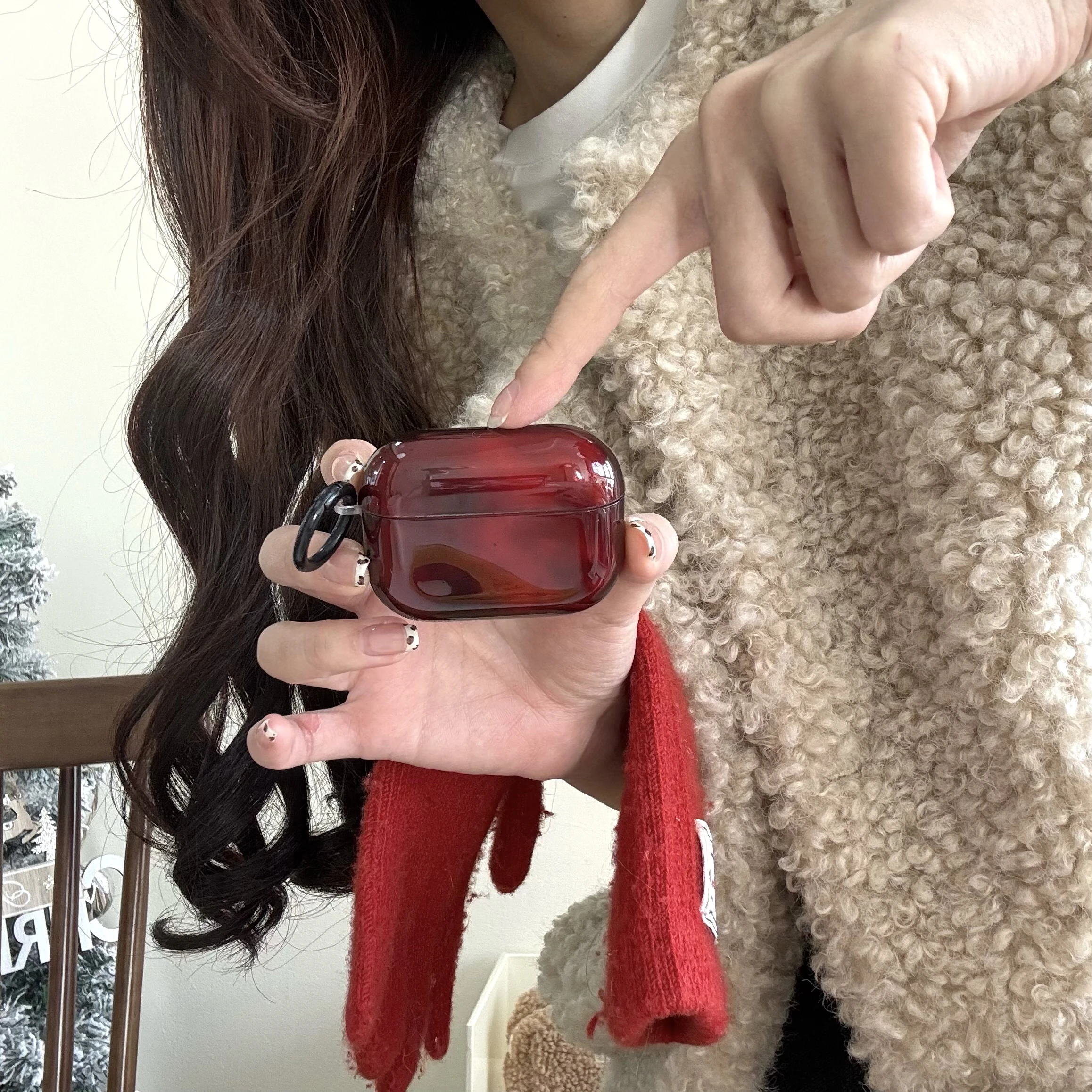 حافظة سماعة أذن IMD Red smudge لأجهزة Apple Airpods 2، Airpods 3، Airpods 4، Airpods Pro 2 #5