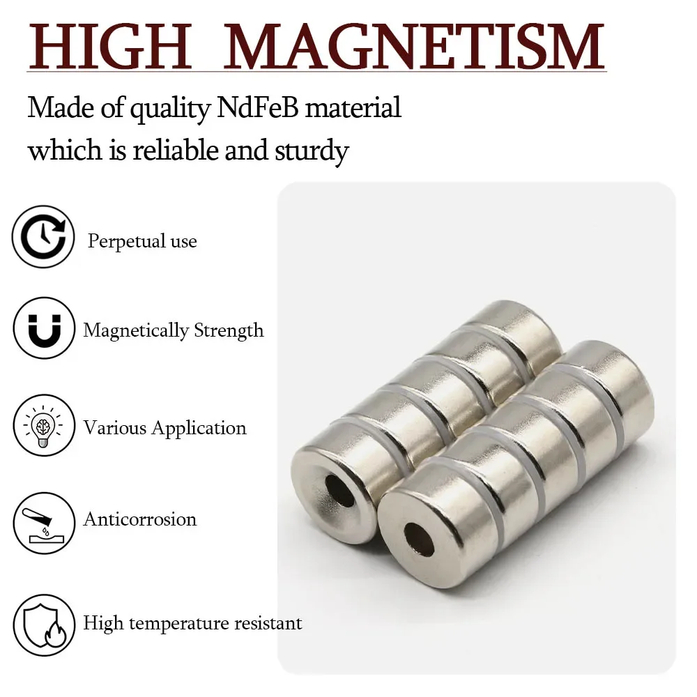 20x10-6mm Super Strong Round Neodymium Magnet Powerful with holes Magnets N35 small Permanent Magnetic NdfeB Refrigerator Magnet