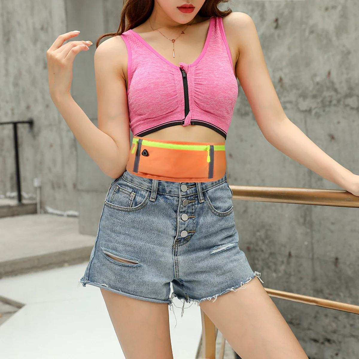 1Pcs Waterproof Sports Waist Pouch Dark Grey Running Waist Bag Three Compartments Reflective Fabric Water Resistant Breathable