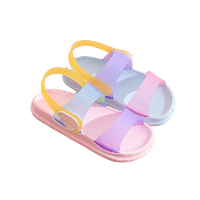 Sandalias estate sandali per bambini neonata bambino fondo morbido antiscivolo scarpe in PVC bambini colore caramella scarpe da spiaggia ragazzi