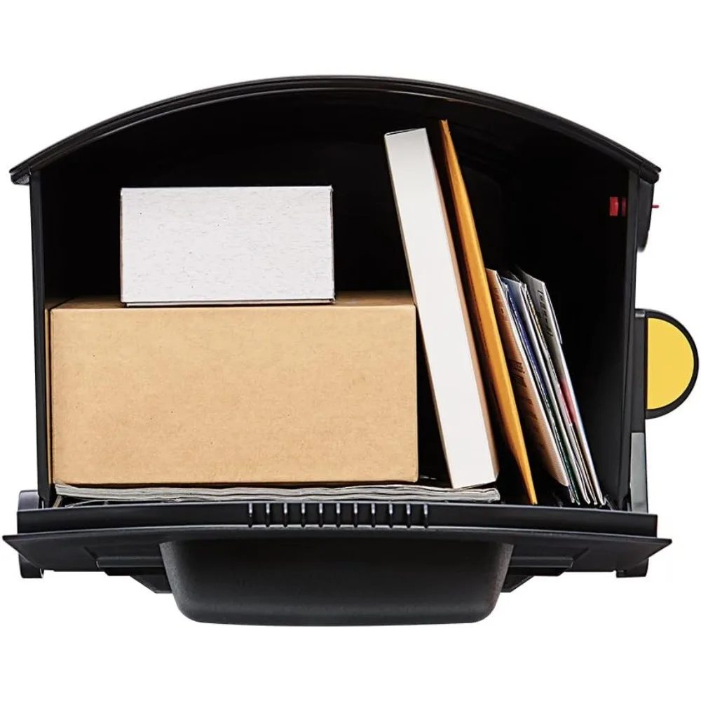 جبل طارق صناديق البريد باتريوت سعة كبيرة بلاستيك مقاوم للصدأ أسود، صندوق بريد ما بعد التركيب، GMB515B01