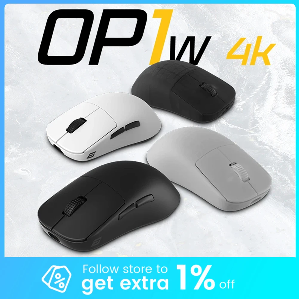 

Endgame Gear OP1w 4K Mouse Dual Mode Wireless Mouse Paw3395 4000Hz Polling Rate Lightweight Gaming Mice PC Accessories