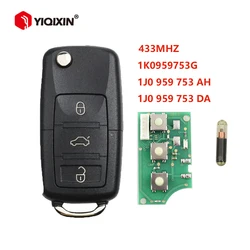 YIQIXIN Flip Remote Car Key For VW Volkswagen Passat Bora Polo Golf Beetle Jetta Touran B5 434Mhz ID48 Chip 1K0959753G/DA/AH