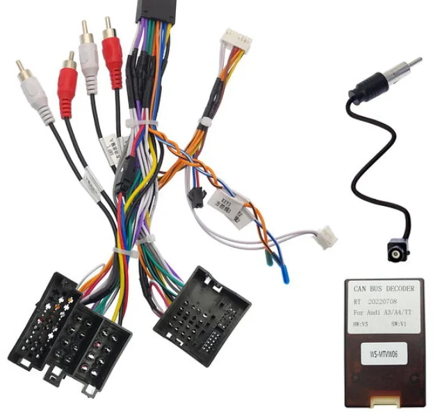 16 PIN Wiring HARNESS CANBUS Decoder BOX Adapter for Audi A3 08-13, A4 04 -09, TT 06 -14