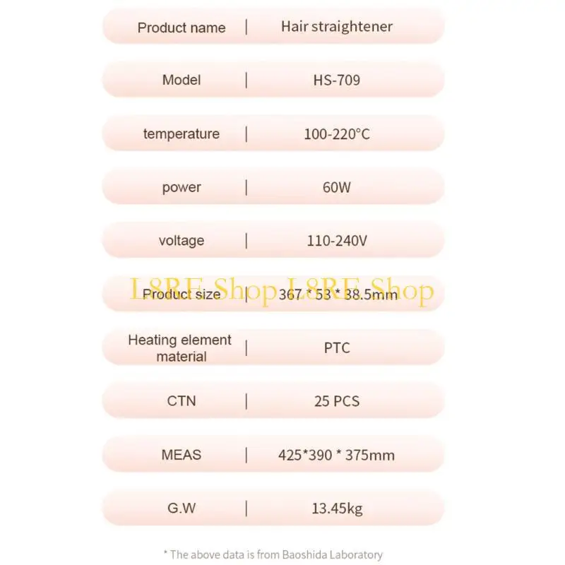L8RE Mini Electronic Infraredshair Glättchen Einstellbare LCD -Temperatur -Glattung LED -Anzeige Nass Trockengebrauch