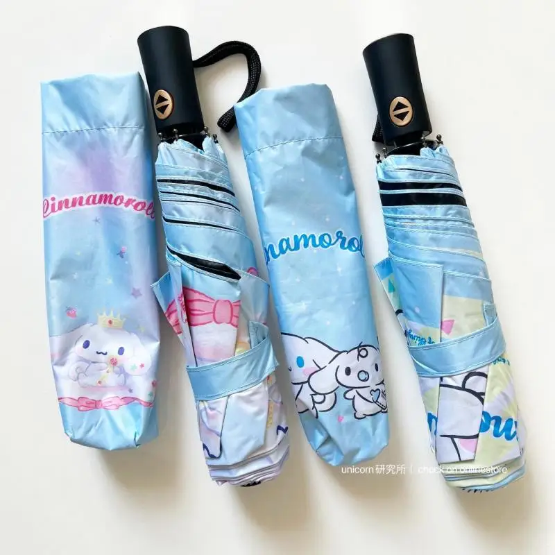 

Зонт Sanrio Cinnamoroll с принтом дождя, Солнцезащитный автоматический зонт, аниме плюшевые игрушки для детей, подарки на день рождения