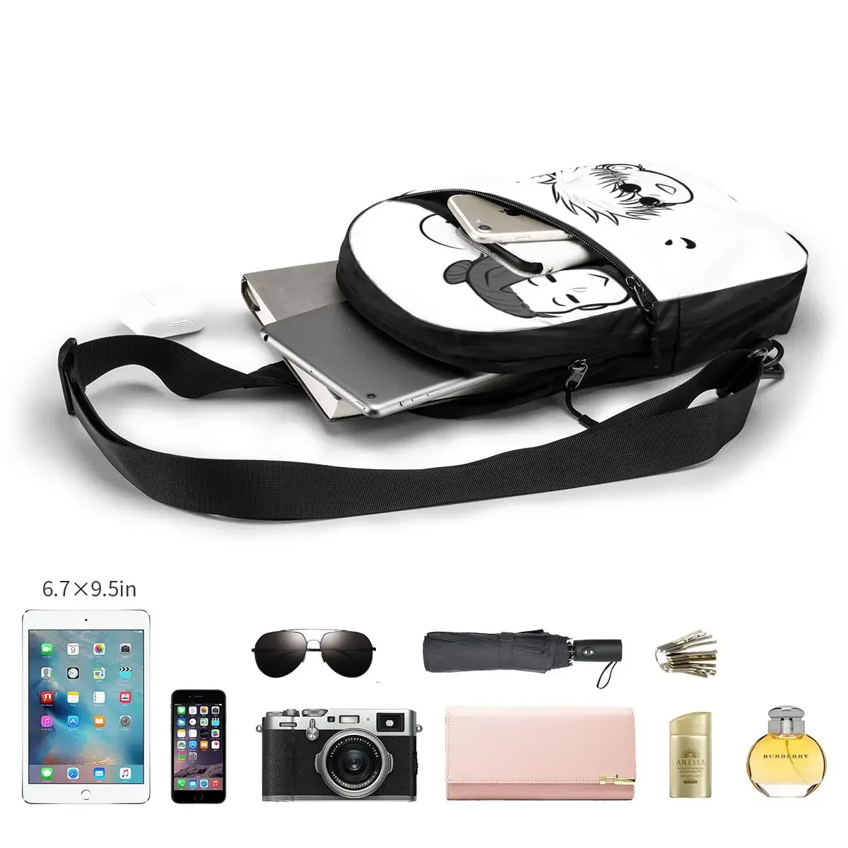 حقيبة الصدر Gojo And Geto للرجال Sling Crossbody حقيبة الصدر حقيبة السفر المشي لمسافات طويلة Daypack حقيبة الكتف