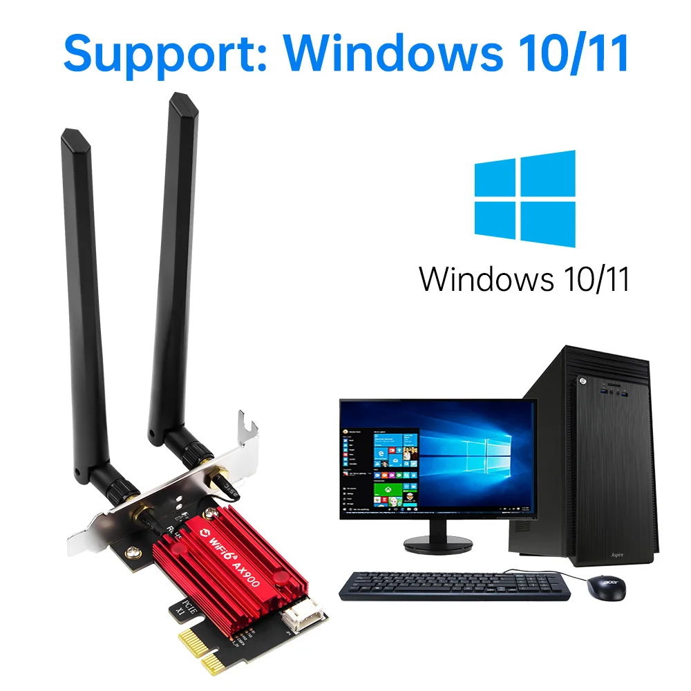 FENVI WiFi 6 AX900Pro PCIE Adapter Dual Band 2.4GHz/5GHz Bluetooth 5.4 802.11AX Wireless Network Card For PC Windows 10/11