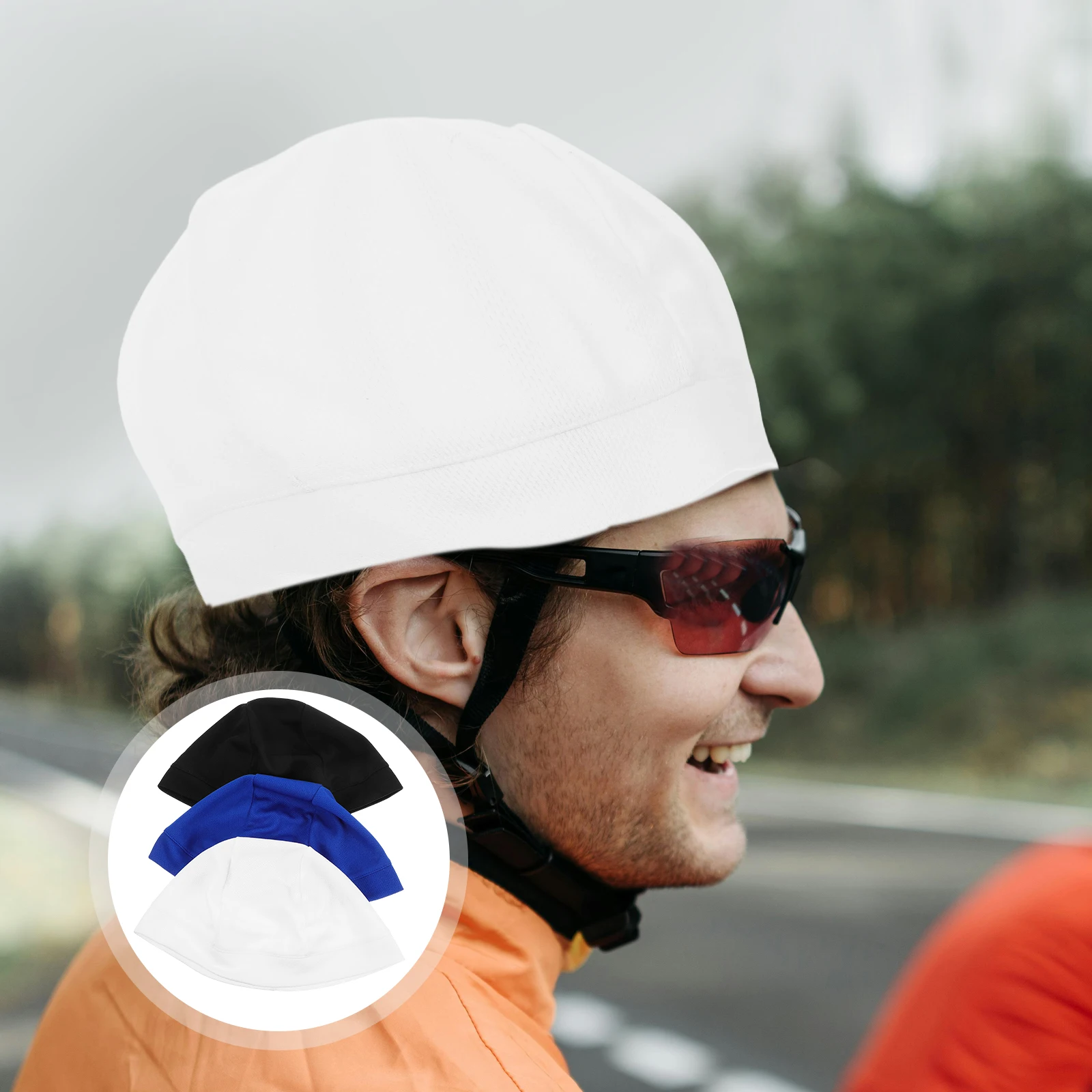 

3pcs Cycling Liner Cap Quick Dry Sweat Absorb Sports Inner Uv Protection Wind Resistant Stretchy Liner For Outdoor