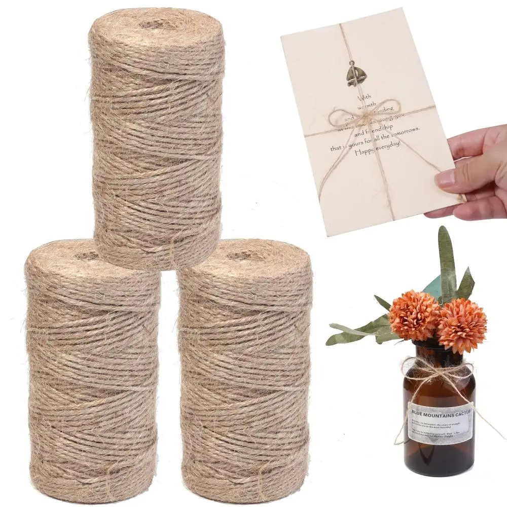 

100M 1-3mm Natural Jute Rope String Ribbon Crafts DIY Vintage Jute Cord Twine Thread Sewing Party Wedding Home Decortion