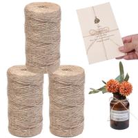 100M 1-3mm Natural Jute Rope String Ribbon Crafts DIY Vintage Jute Cord Twine Thread Sewing Party Wedding Home Decortion
