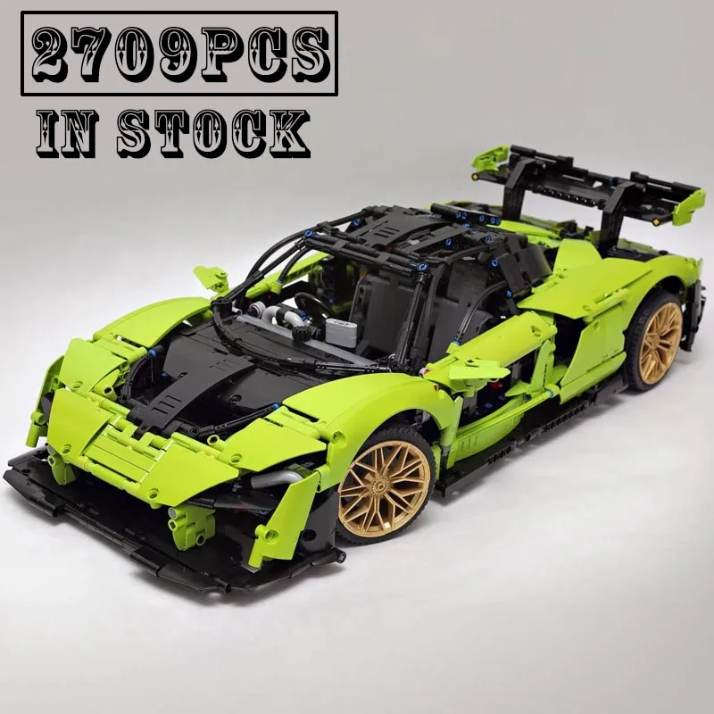 New MOC-58893 Senna Model Fit 42115 Hypercar Super Racing Car Model Technologys Building Block Brick Assembly Children Toy Gifts