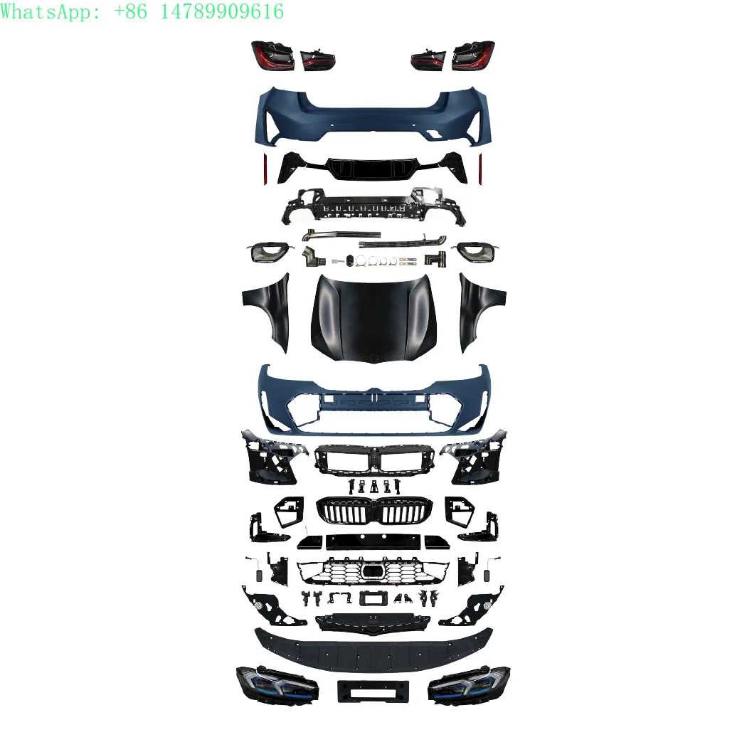 F30 to G20 LCI Bodykit for  3 Series F30 Upgrade 23-24 G20 MT Car Bumper Fenders Hood Side Skirt Headlights Taillights