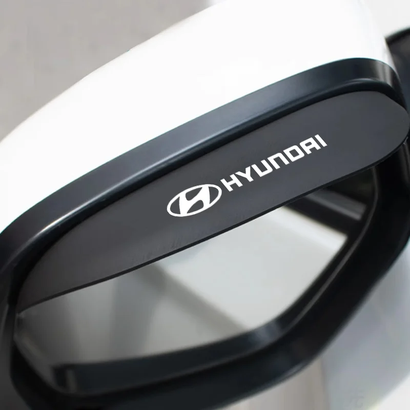 Silicone Car Rear View Mirror Rain Cover Sun Visor Rain Eyebrow Sticker For Hyundai N Logo Line Sonata Tucson Azera Elantra Kona - Image 3