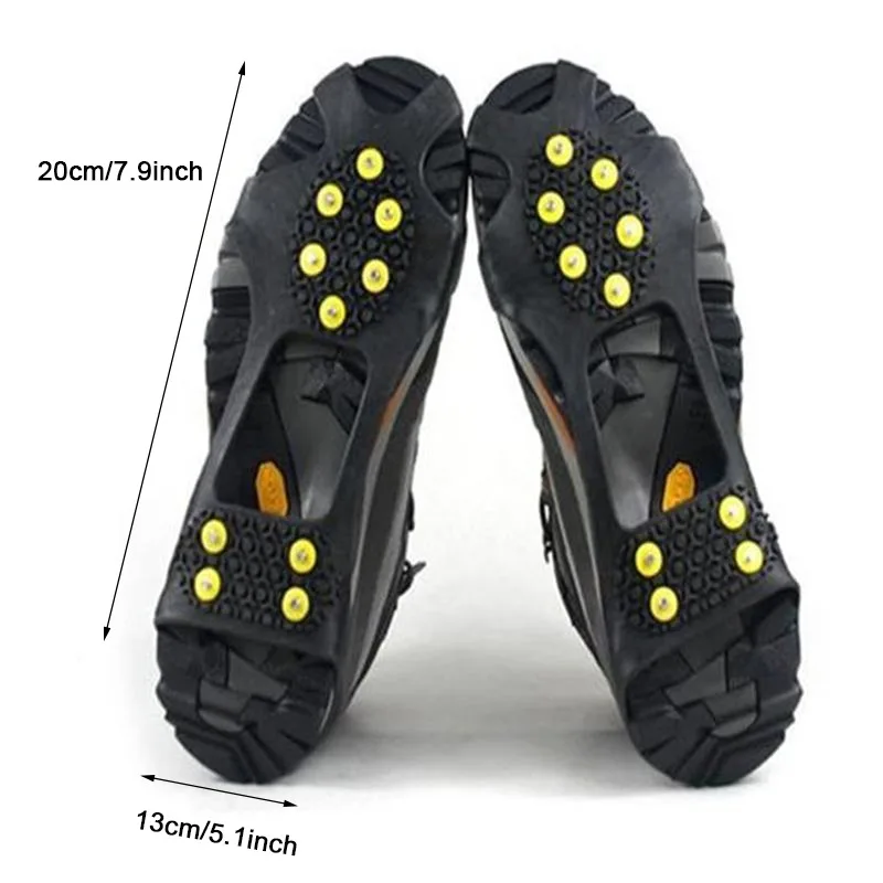 

Fashion 1 Pair10 Studs Anti-Skid Snow Ice Climbing Shoe Spikes Grips Cleats Crampons Winter Anti Slip Shoes Cover