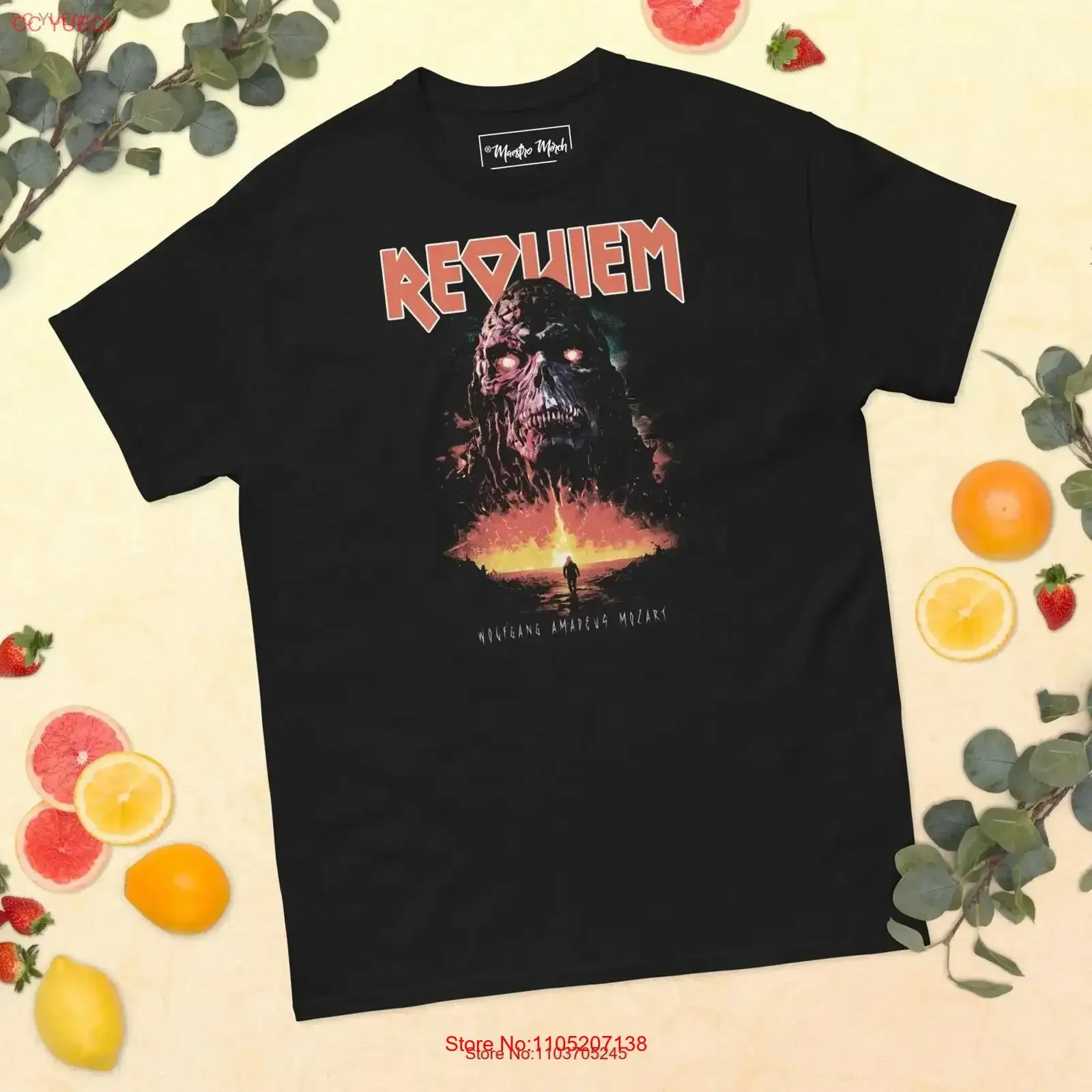 Mozart Requiem classic tee T Shirt Metal Music vintage Washed graphic Comfortable Stylish streetwear fashion Stretched