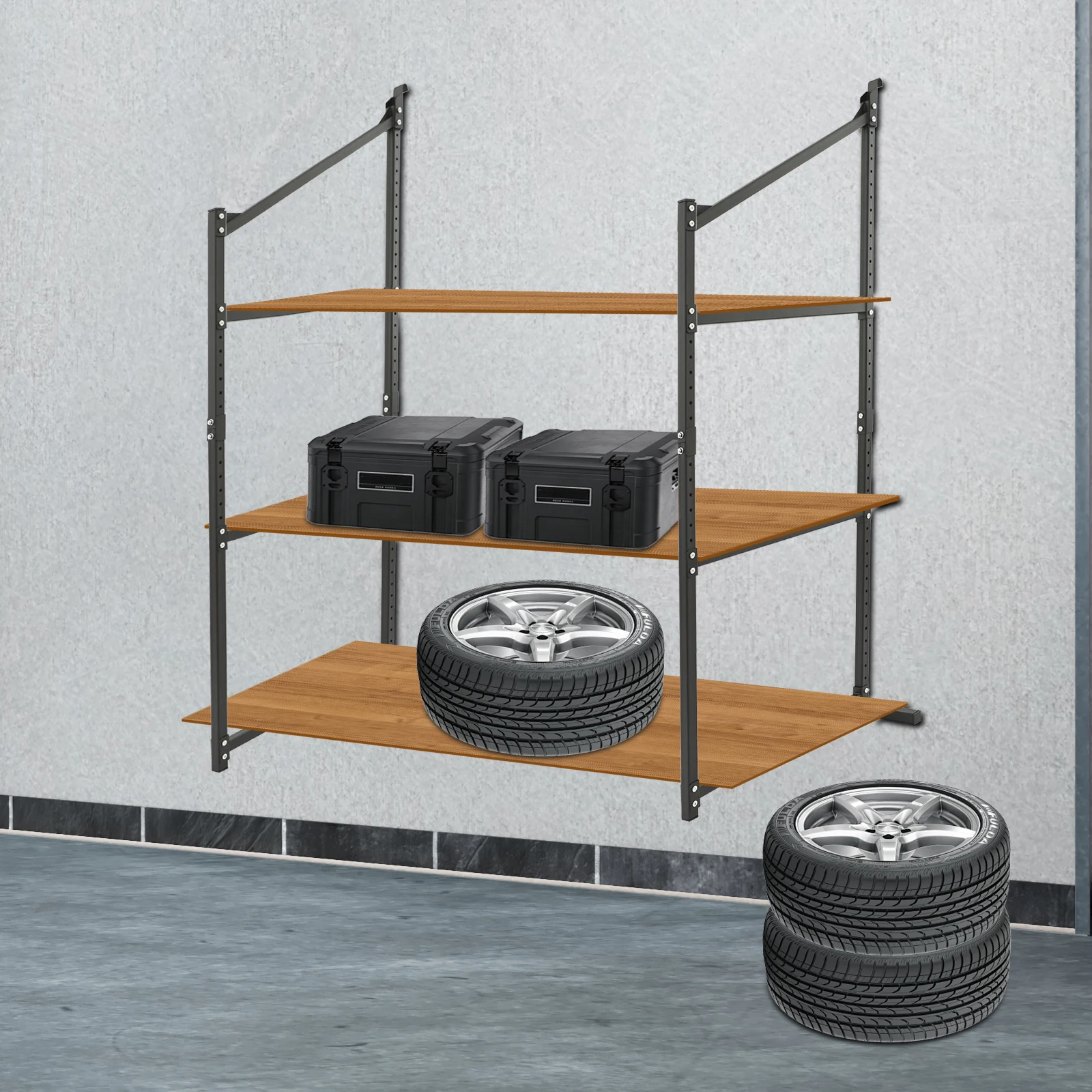 

2Pack Container Shelving Bracket Set 3-Tier Shelf Cargo Container Storage Shelf Brackets