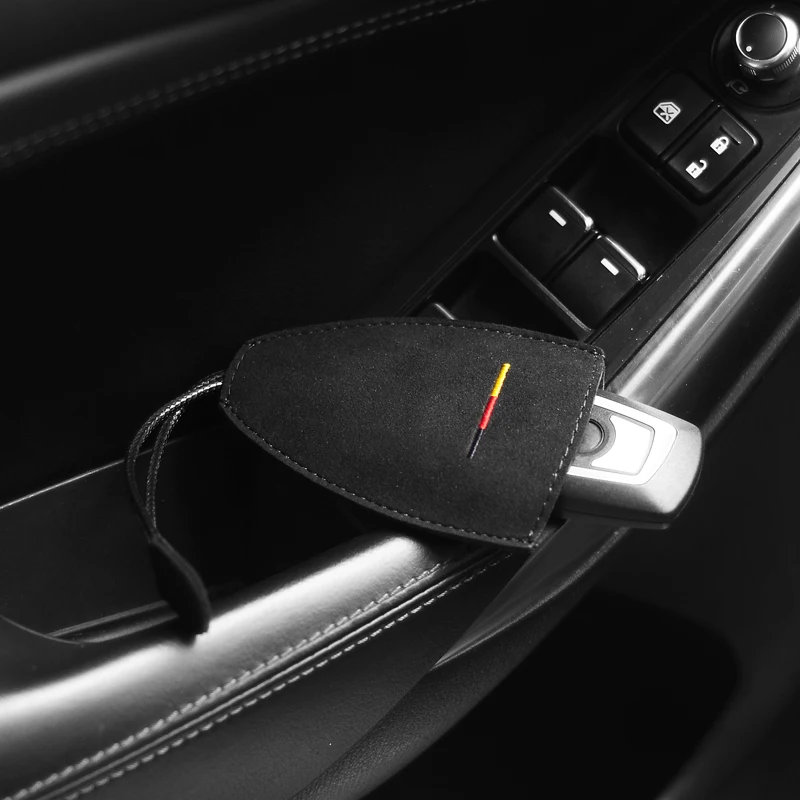 Top Layer Leather Universal Auto Key Case with High Quality Suede Car Key Wallet for BMW Key Case for Benz Key Case