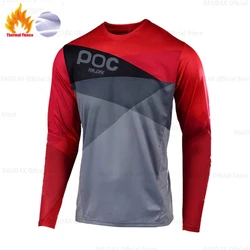 Keep Warm Long Sleeve Motocross Downhill Jersey Winter Thermal Fleece Cycling Jersey MTB Mountain Bike Maillot Ciclismo Hombre