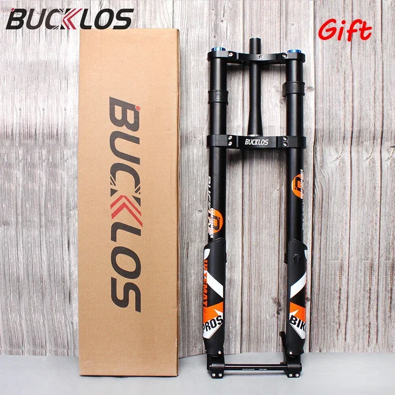 BUCKLOS 26 Inch Electric Bicycle Inverted Fork Air Suspension TA MTB Fork 140/180mm Travel Disc Tapered Snow Beach E-bike Fork