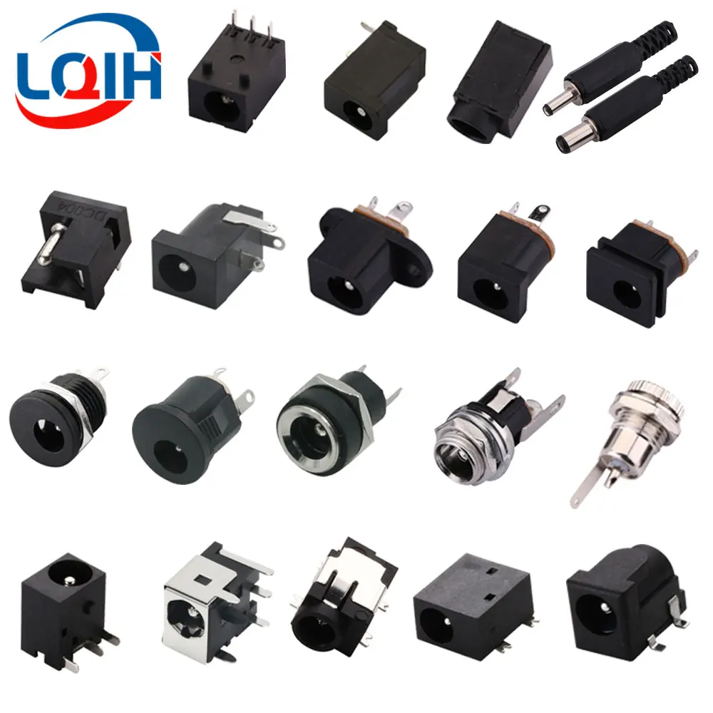 10 sztuk złączy DC 5,5 x 2,1 mm 3,5 x 1,3 mm Wtyczka zasilania DC Męskie żeńskie gniazdo Jack Nakrętka do montażu panelowego Złącze zasilacza DC 5,5 * 2,1