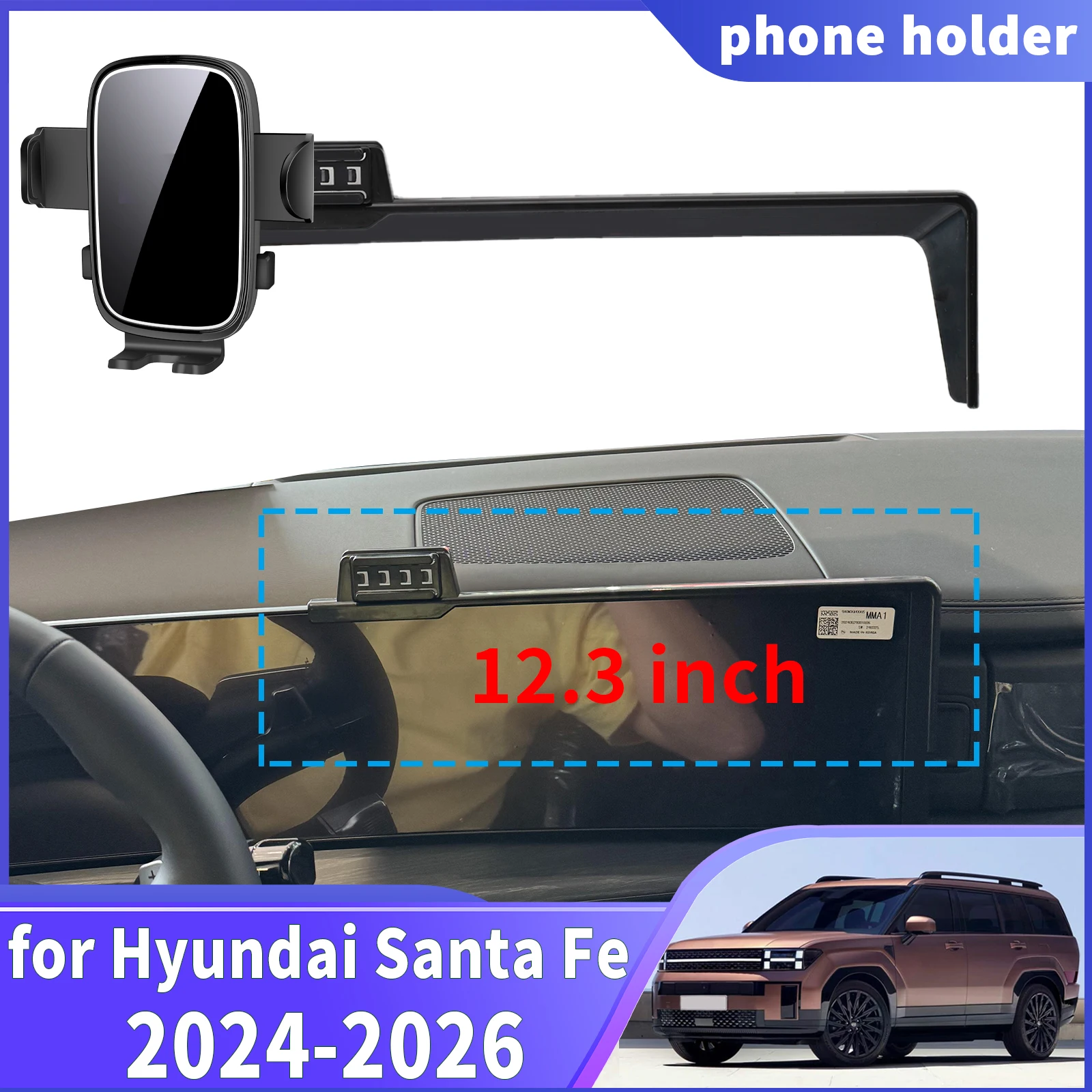 

fit for Hyundai Santa Fe 2024 2025 2026 Navigation Phone Holder Mount Customized Car accessoires