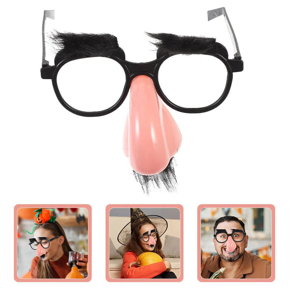 

10Pcs Big Nose Halloween Glasses Funny Trick Glasses Old Man Costume Eyeglasses Mustache Eyebrows Party Props Dress Up