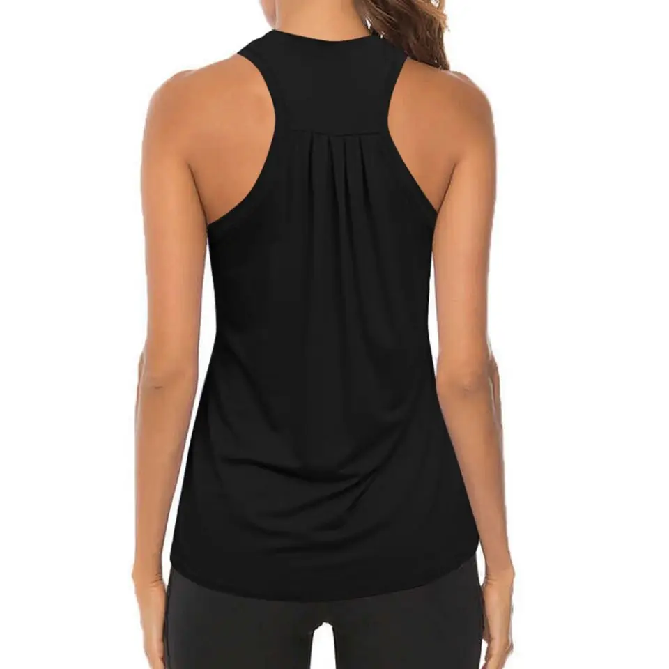 Senza maniche Racerback Yoga Vest Athletic Fitness Sport canotte palestra Running Training Yoga camicie allenamento top per le donne