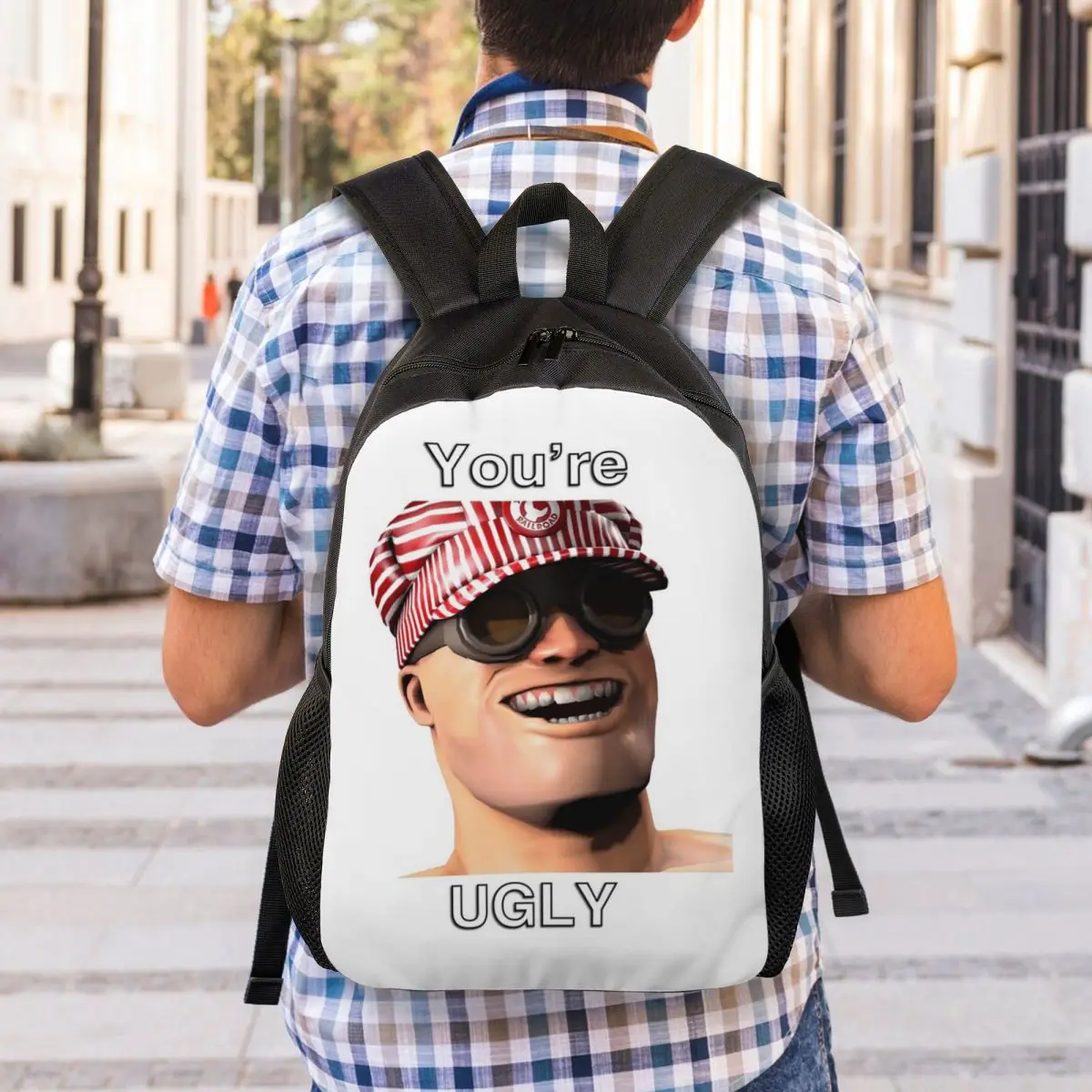 You're Ugly I Smell Jojo Engineer TF2 Team Fortress 2 Backpack Student Boys Girls BookBag School Bag Computer Shoulder Bags