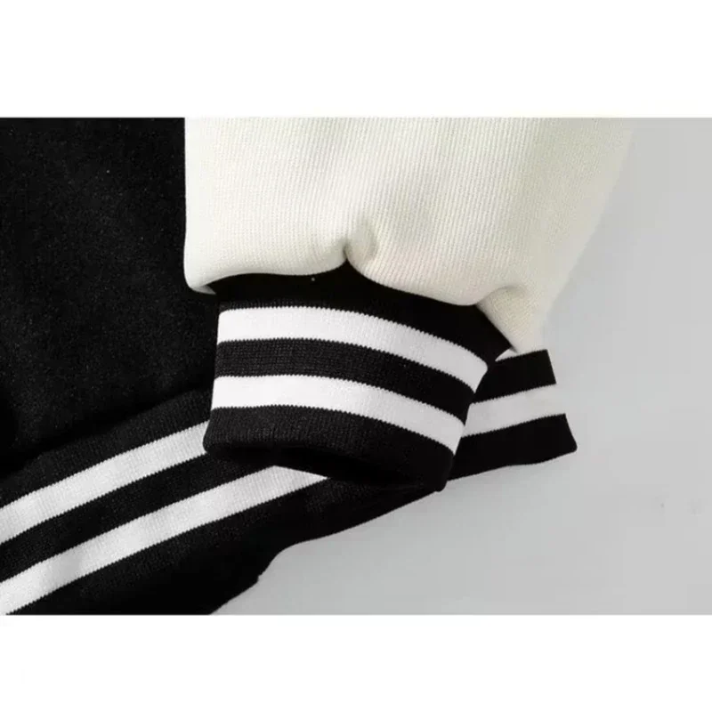 Retro Armband Personalized Jacket for Men Color Matching Striped Stand-up Collar Men's Jacket 2024 Letter P Trendy Baseball Coat