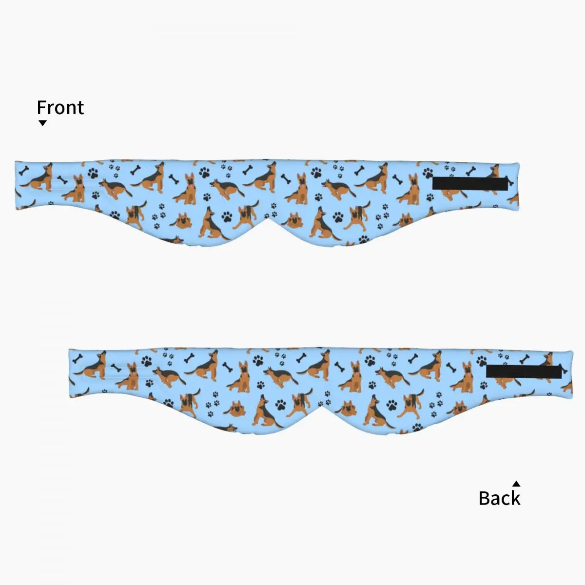 German Shepherd Pattern In Blue sleep eye mask Light Blocking Portable Eye Cover for Girls Boys Travel Party Eyeshade eyepatch view 3
