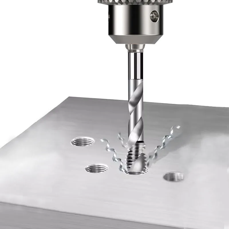 Machine Tap for Aluminum Metric M3-M12 Two-edge HSS6542 Non-Ferrous Metal processing Blind Hole Screw Thread Tap Drill Bit