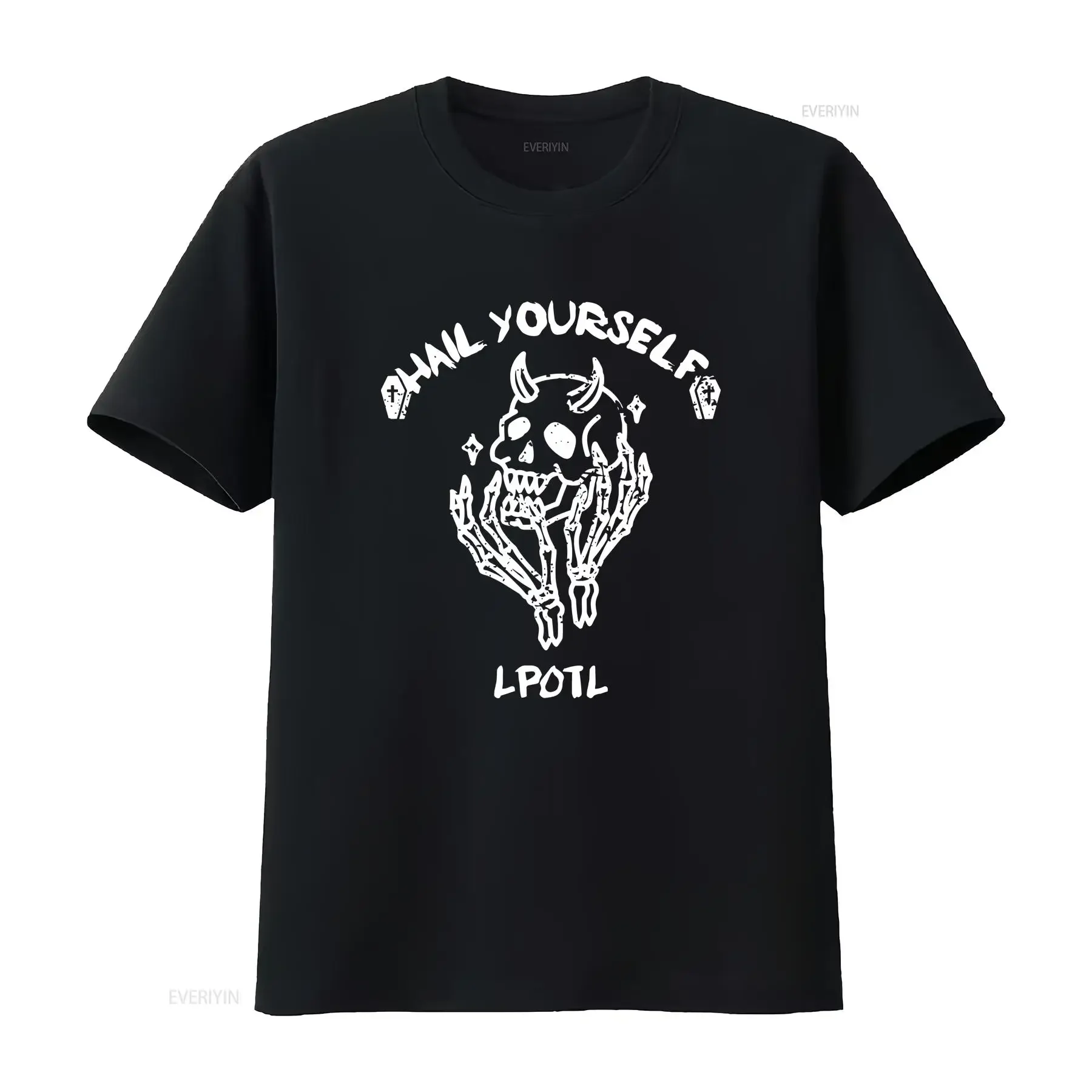 Hail Yourself Skull Skeleton Grave Last Podcast on Left T Shirt 42344 vintage Washed Unisex Casual Top For Everyday Wear