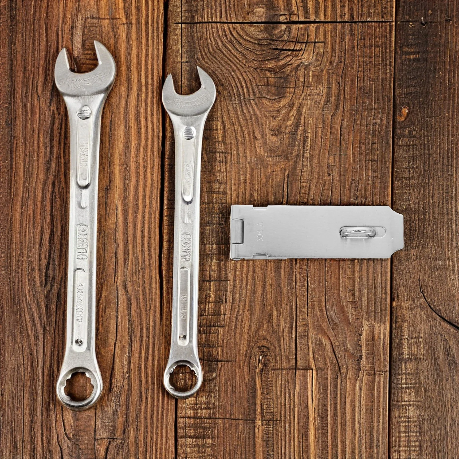 

2Pcs Stainless Steel Door Lock Hasp Latch Set Robust Versatile Padlock for Home Travel Case Storage Units