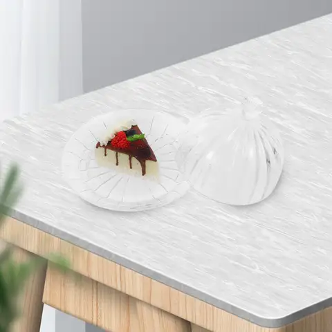 1Set Clear Cake Stand Glass Dessert Display Tray Dome Food Cover for Anniversary Birthday Party Wedding Cake Stand with Dome