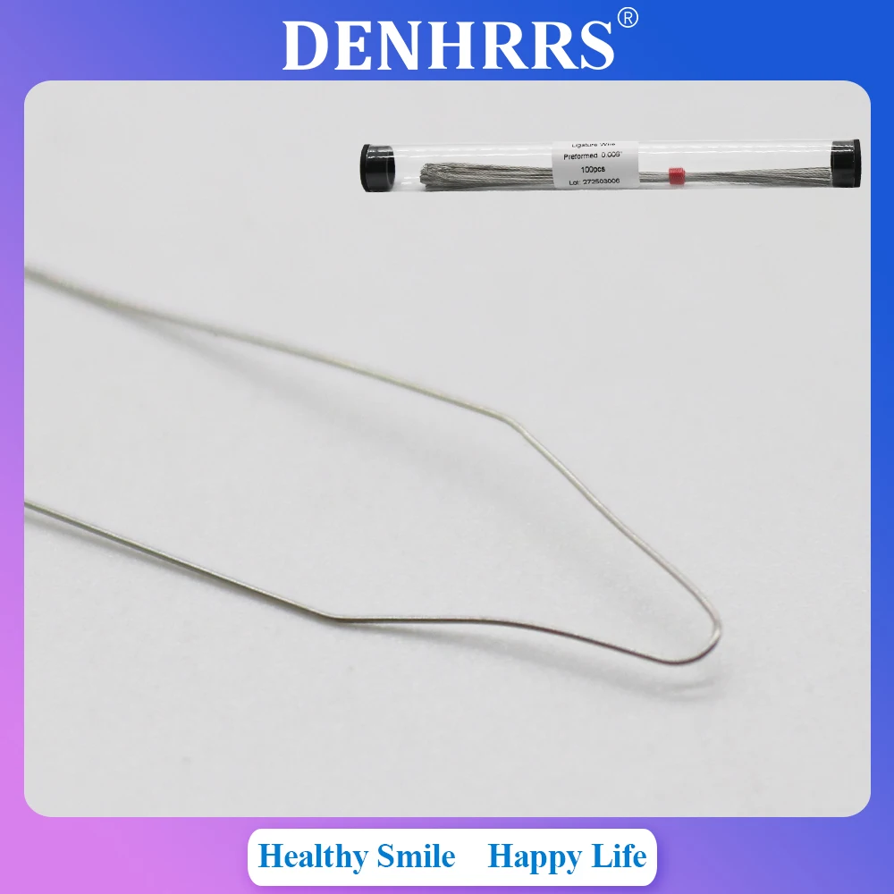 100개/튜브 치과용 스테인리스 스틸 롱 0.008/0.010/0.012 프리폼 결찰용 끈 치과용품