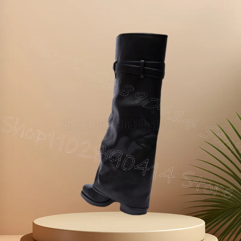 حزام أسود السحابة تحولت أكثر من سستة ديكور الأحذية الانزلاق على أحذية النساء حذاء بكعب عالٍ مكتنز موضة الحفلات 2025 Zapatos Para Mujere #4