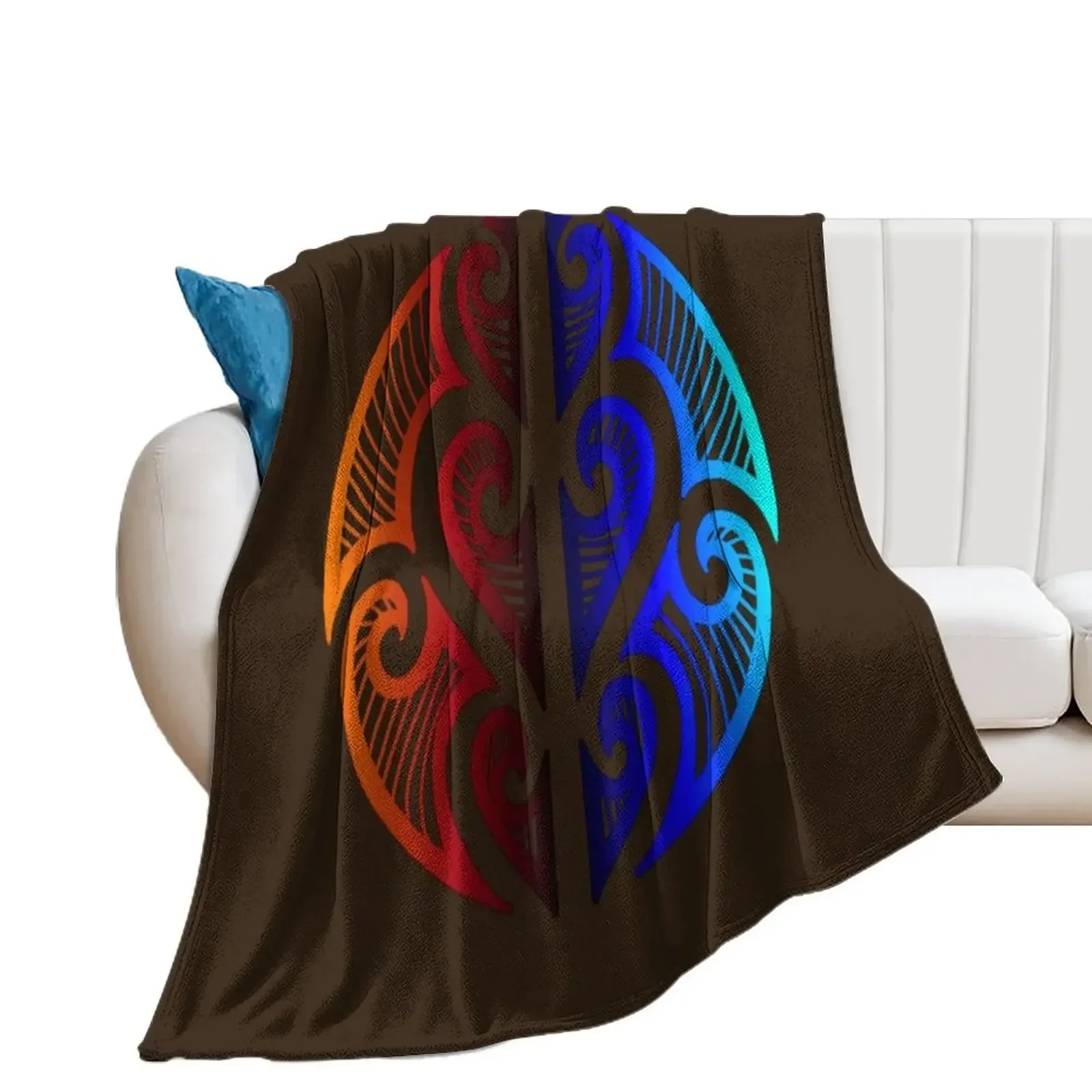 Colored maori tribal art Throw Blanket Thins Weighted Polar Thermal Blankets