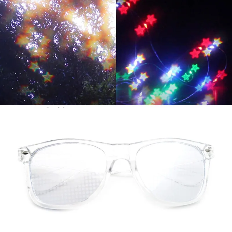 2024 Love Heart Shaped Effect Glasses Watch The Lights Change Star Image Heart Diffraction Glasses At Night Sunglasses For Women