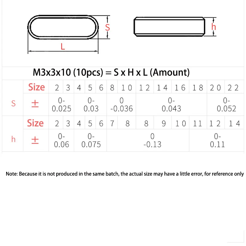 2/3/10/20Pc 304 Stainless Steel Flat Square Rectangular Drive Shaft Keys M3-M12 Anti-rust Machine Transmission Fastener Key Bars