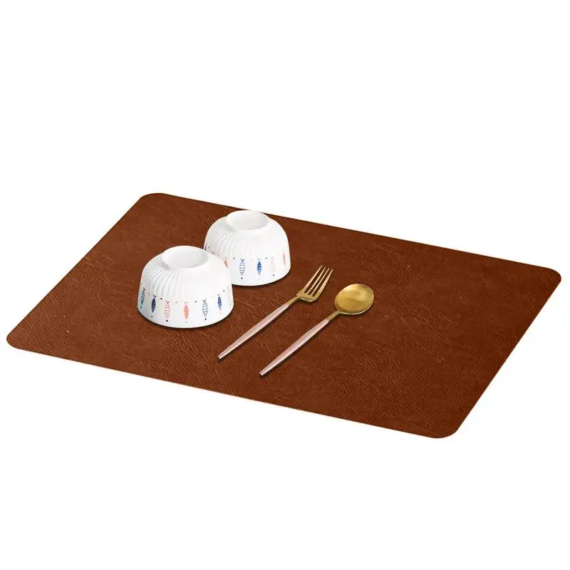Faux Leather Placemats Heat Resistant Wipeable Placemats Place Mats Rectangle Double Side For Kitchen Table Decorations