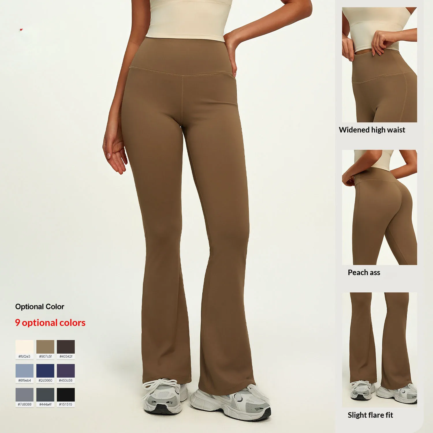 Hoch taillierte Po-Lifting-Yogahose für Damen, lässige, atmungsaktive Sportstrumpfhose mit weitem Bein, nahtlose Fitness-Workout-Leggings