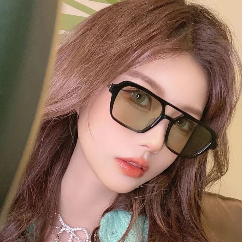 Small Frame Square Sunglasses Woman Brand Designer Fashion Luxury Sun Glasses Female Vintage Hollow Leopard Blue Oculos De Sol