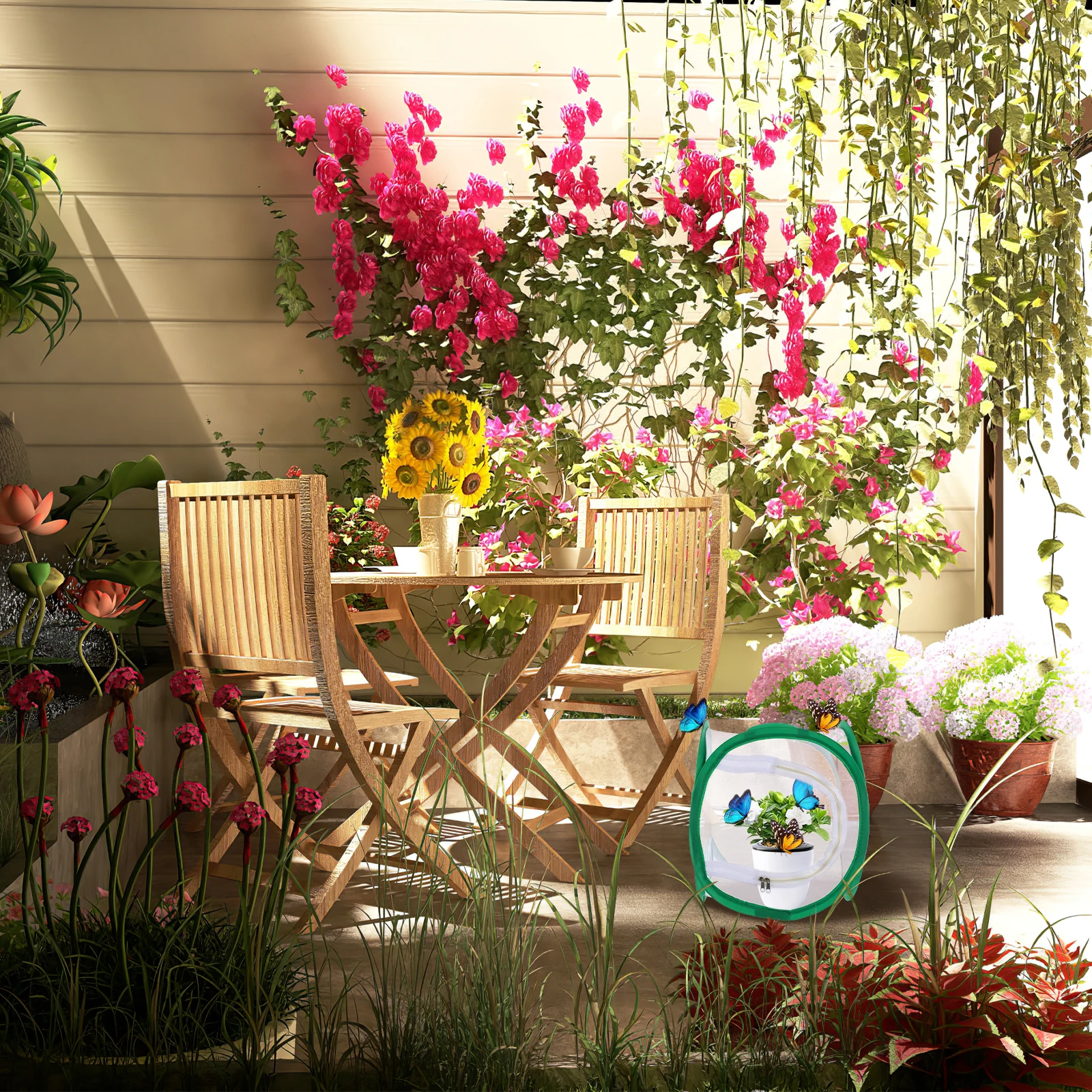 

30x30x30cm Butterfly Cage Insect Habitat Folding Mesh Enclosure Kids Observation Pet Supplies Outdoor Indoor Plant Cover