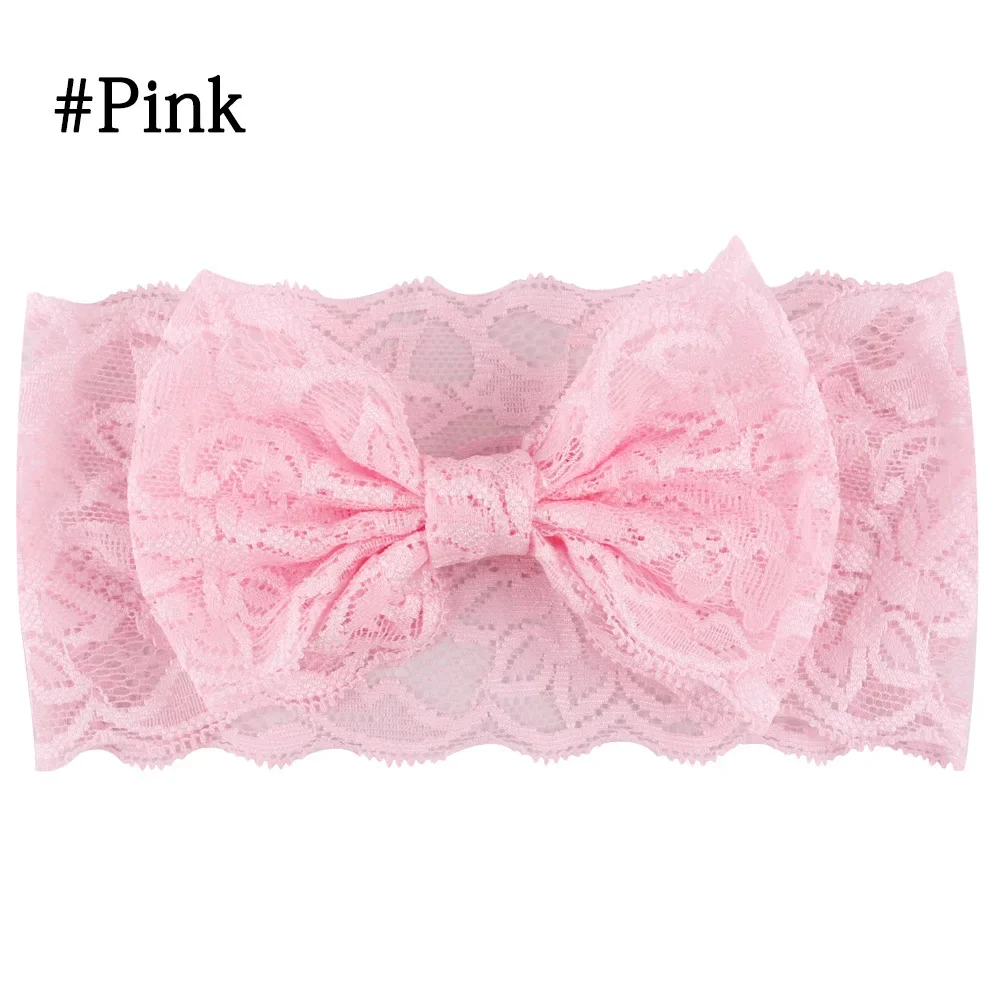 Toddler Cute Girl Kids Bow Hairband Turban Headband Headwear Lace Bowknot Baby Children Hair Accessories Photo Props