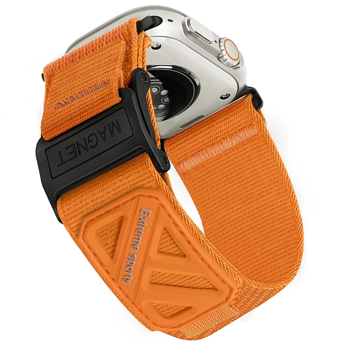 Armband für Apple Watch Ultra 49 mm, 44 mm, 45 mm, 46 mm, Herrenarmband. Magnetverschluss, Nylonarmband für iWatch Series 12, 10, 7, 8, 9, SE, 4, 5, 6. – Detail 11