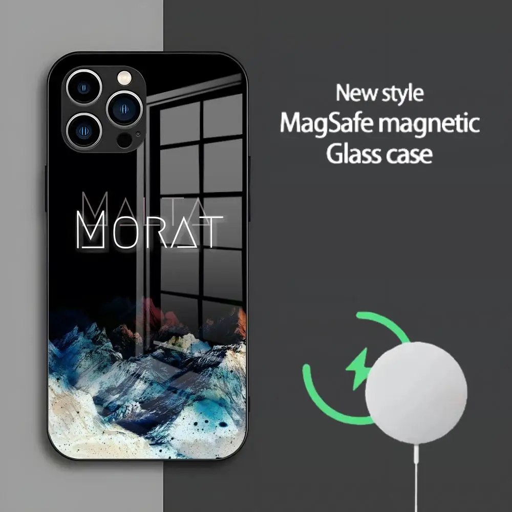 Чехол для телефона M-Morat Band для Iphone 17 Air 16 15 14 Plus 13 12 Mini 11 Pro Max Стеклянный магнитный чехол