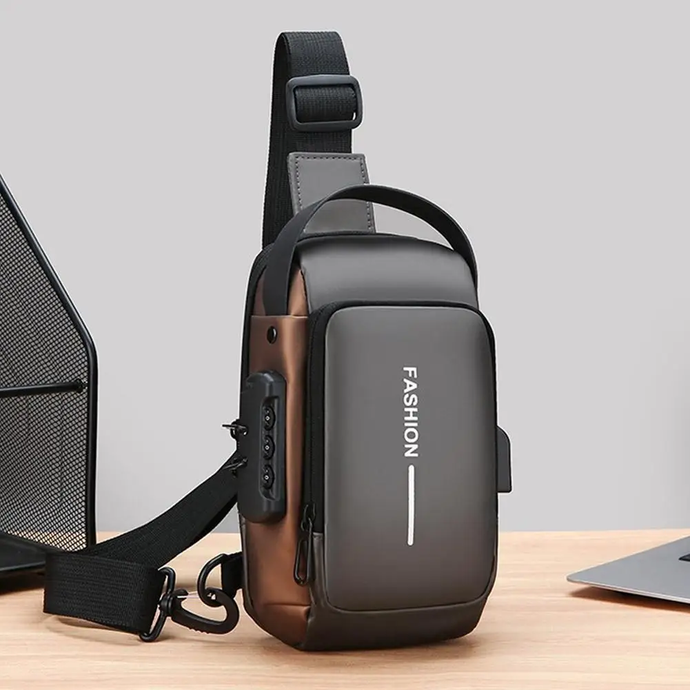 New Men's Secure Travel Bag For Daily Commute Men's Sporty High Quality Chest Bag Motorcycle Phone Pack With Zipper Closure J1Q8